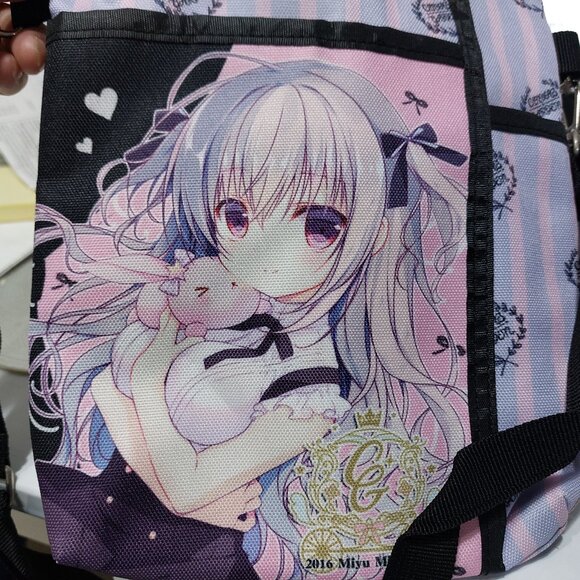 Sexy Anime Girl Miyu Miyasaka Small Thin Messenger Bag Adjustable Straps - Picture 15 of 16